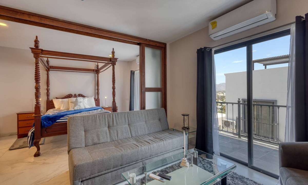 Downtown Cabo San Lucas Apartment | Dog-friendly apartment with rooftop infinity pool, gym, central AC, & balcony