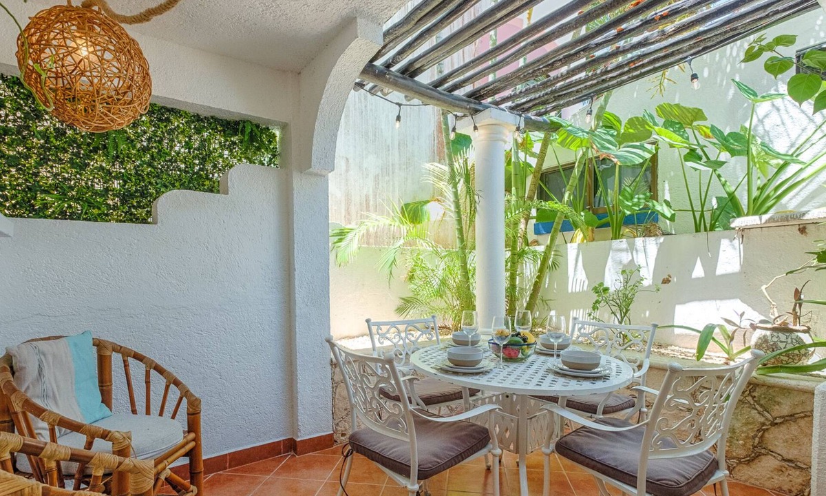 Akumal Condo | Steps to the sea! Charming garden view studio with beach access, WiFi and AC.