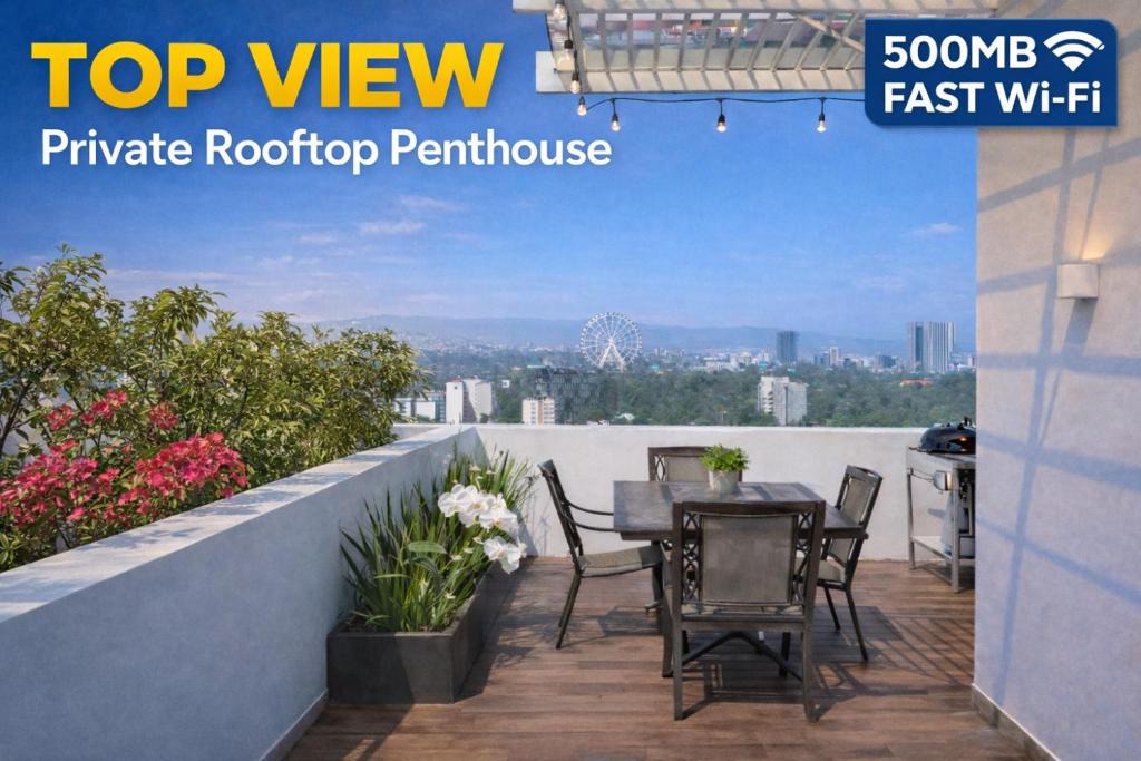 Hipodromo Condesa Apartment | TOP VIEW PENTHOUSE Private Rooftop, Wi-Fi 500Mbps, Air Conditioning, Grill, Pool and Gym