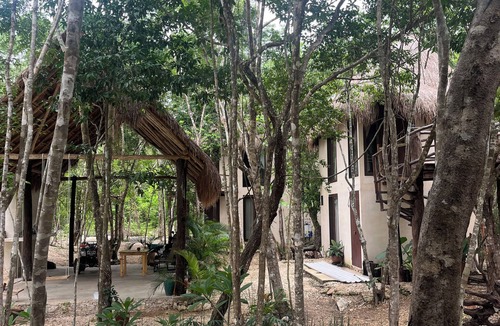 Ek Balam Village Cabin | Cabins in the middle of the Mayan jungle in Tulum with cenote type pool