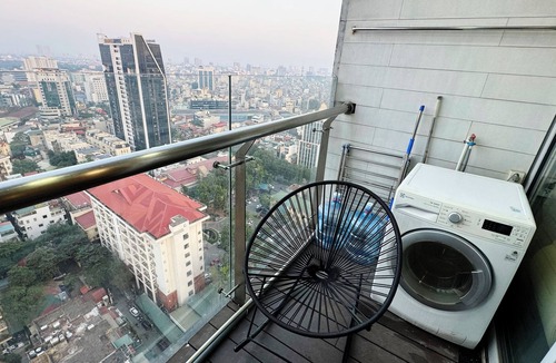 Ba Dinh Apartment | Charming 1-bedroom Studio for 4 with Balcony Pool Gym in Luxury Center Building