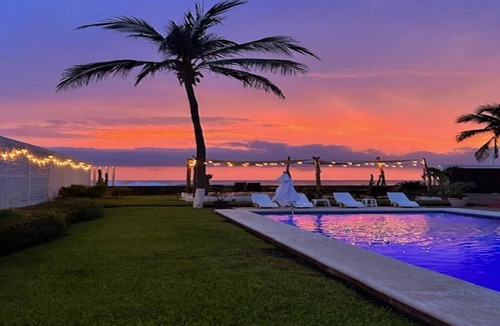 Cuyutlan House | HUGE BEACHFRONT GATED HACIENDA w/CASITA, POOL sleeps 16 Max VRBO Rated #1