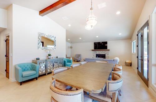 McQueeney House | Lakefront home with hot tub, dock, kayaks, central AC, & great lake views