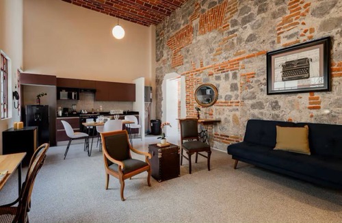 Historic Centre of Puebla Apartment | Loft 110 Historic Center w/Balconies & Panoramic Shared Terrace
