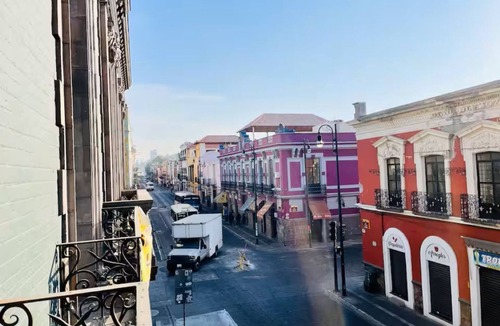 Historic Centre of Puebla Apartment | Loft 110 Historic Center w/Balconies & Panoramic Shared Terrace