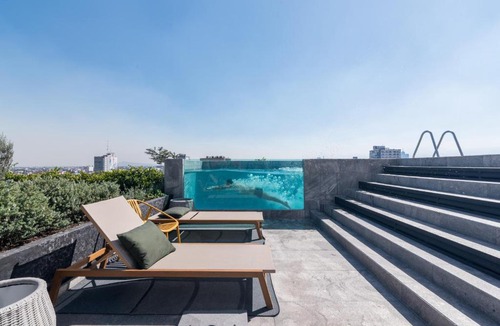 Roma Norte Apartment | Loft -Skyline view- Rooftop pool, gym, bbq & more