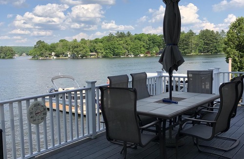 Webster House | Modern home on Webster Lake with water access & spectacular views