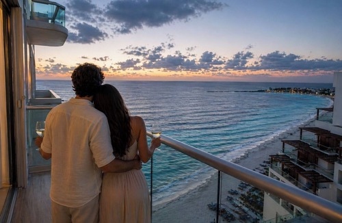 Zona Hotelera Condo | Ocean and Lagoon stunning views, balcony, spa, gym, beach, pool