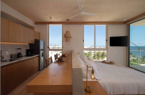 Puerto Morelos Apartment | Oceanview Design Retreat | Pool + Work space