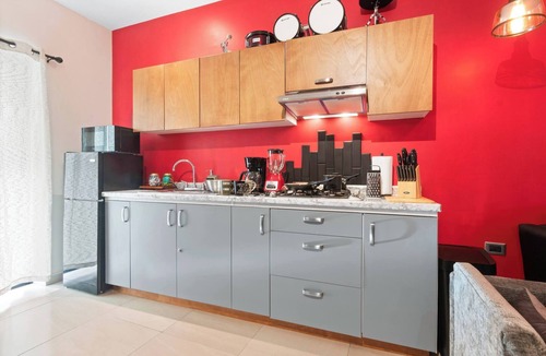 Durango Apartment | Red Vibe Music Decor | King Bed + Parking + Office