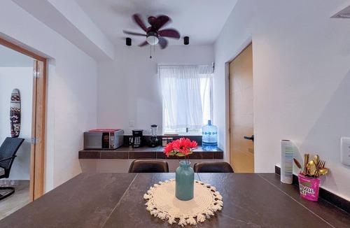 Cuzamil Villa | Suite “the roof-top” Private pool on the roof top, grill, TV, fridge, sink.