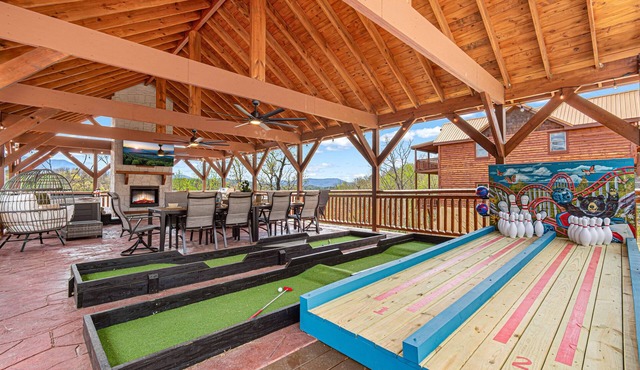 2 Bowling Lanes | 8BR Smoky Mtn Lodge | Hot Tub + 85° Pool + Arcade | Sleeps 22