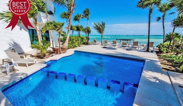6 Bdrs. Beach Front Luxury Villa in Tulum, Amazing Holidays!