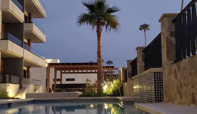 Baja Getaway with sunset by the sea in beautiful Plaza del Mar, Rosarito