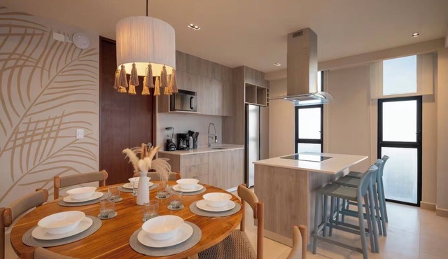 Beachfront penthouse in Sisal - 2 bedrooms + private terrace/6 persons
