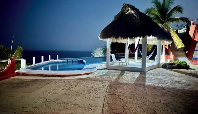 BUNGALOW POOL AND SEMI-PRIVATE BEACH, ZIPOLITE-MAZUNTE BEACH, 8 NEARBY BEACHES