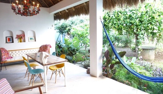 Colorful home with Palapa Terrace & large green space in the Heart of the Pueblo