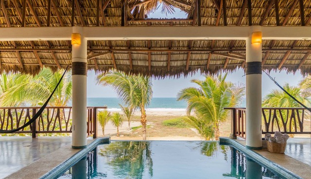 Incredible Beachfront Home with Private Patio and Pool with BBQ