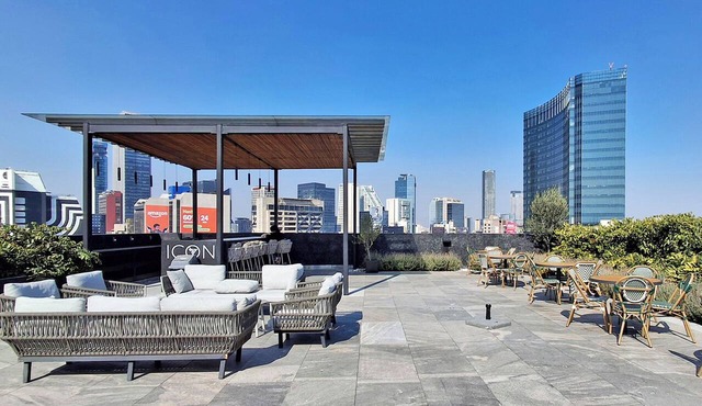 Luxury loft Roma Norte with pool, gym, AC & cowork
