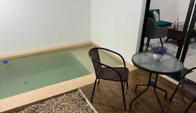 New & beautiful apartment GF with private pool
