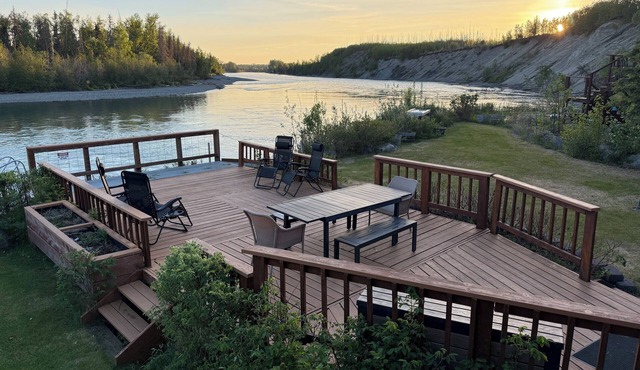 Pristine riverfront 2-bedroom house with private dock, huge deck, and gazebo!
