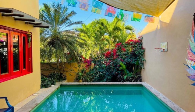 Relax in the private pool, chill out in the palapa or walk to the beach or Plaza